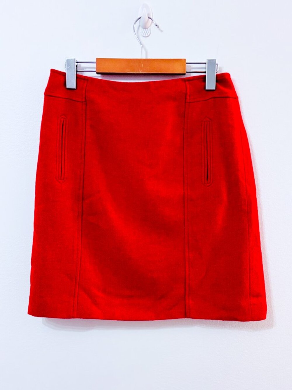 TALBOTS Red Wool Skirt | Classic Office Pencil | Size 4